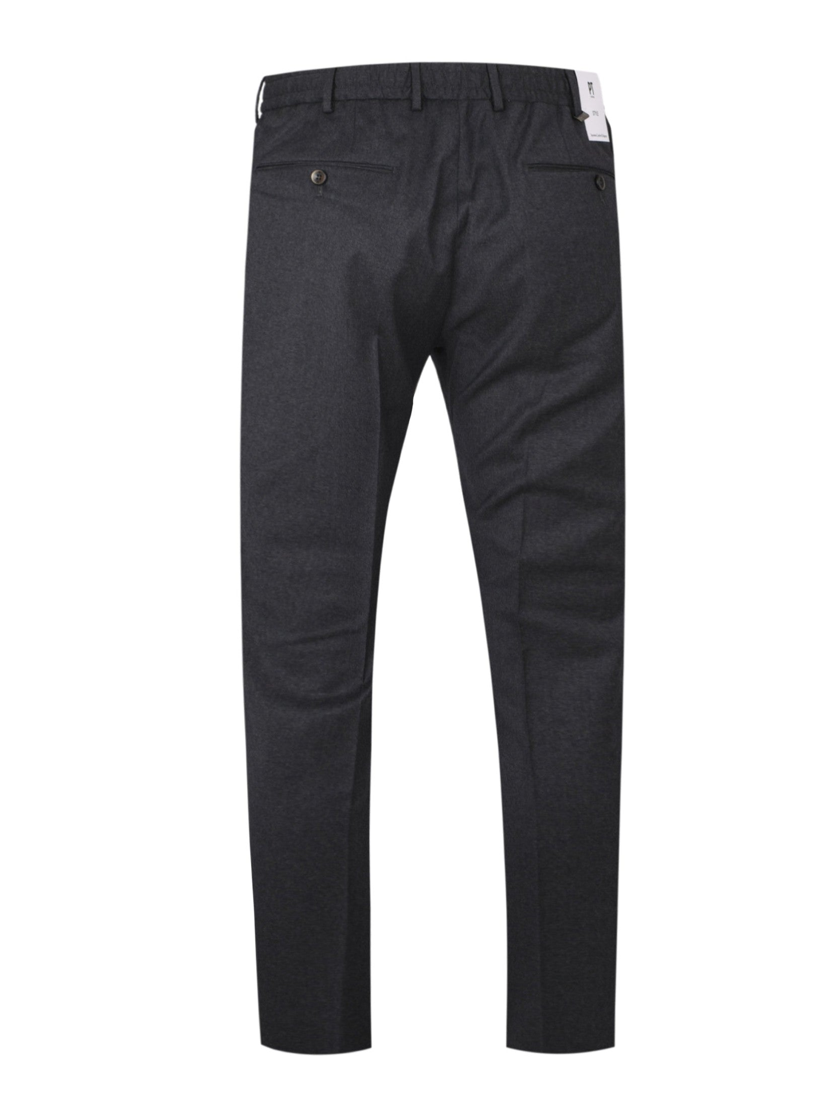 Pantalone slim flat front diagonal pockets elastic waistband with drawstring unfinished b.