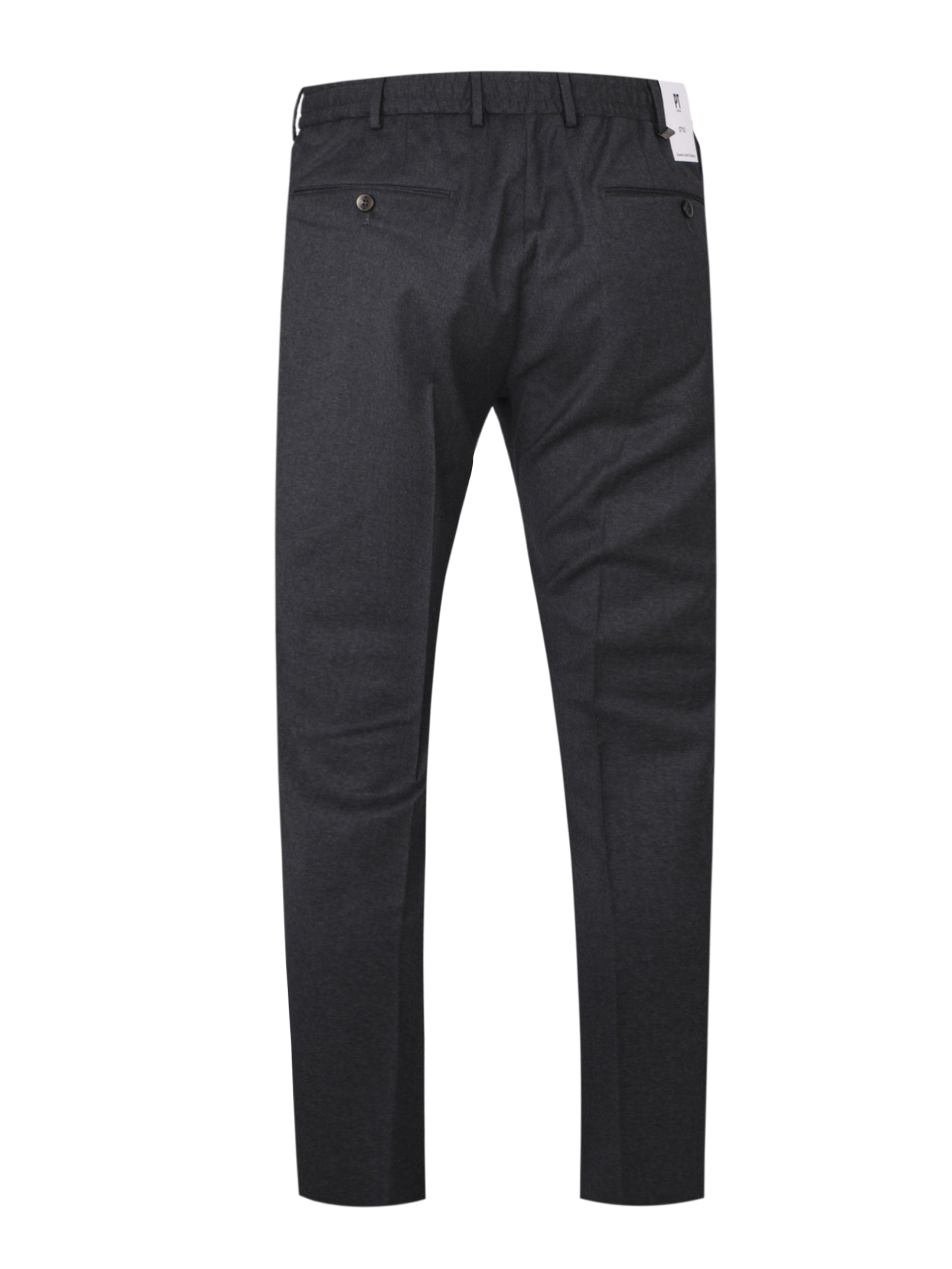 Pantalone slim flat front diagonal pockets elastic waistband with drawstring unfinished b.