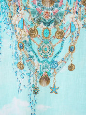 V neck kaftan with drop waist