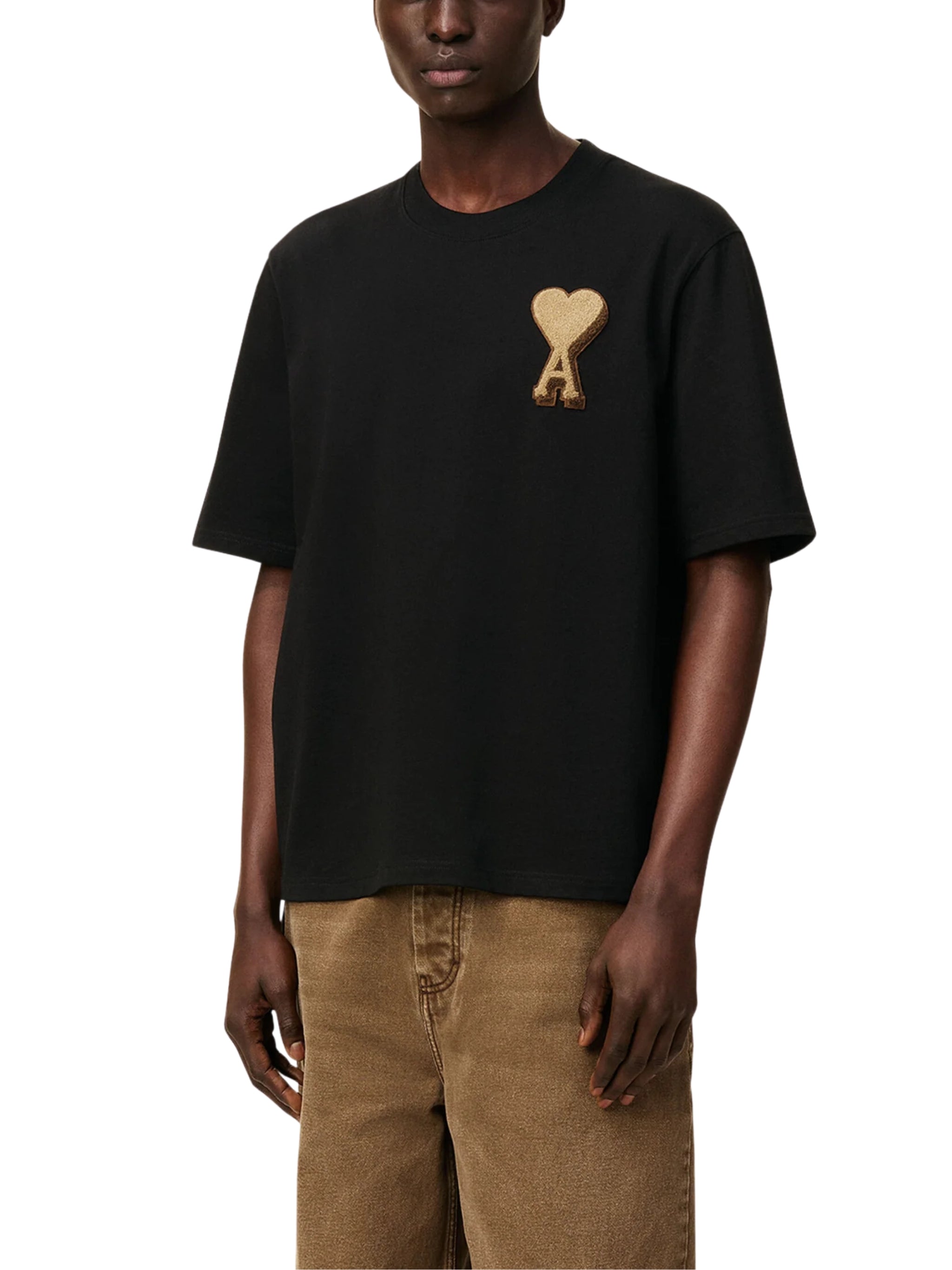 Black Cotton Ami De Coeur T-shirt