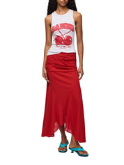Compact rib jersey tank cherry