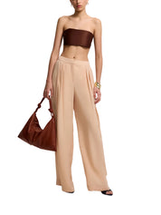WIDE LEG CUPRO TROUSERS