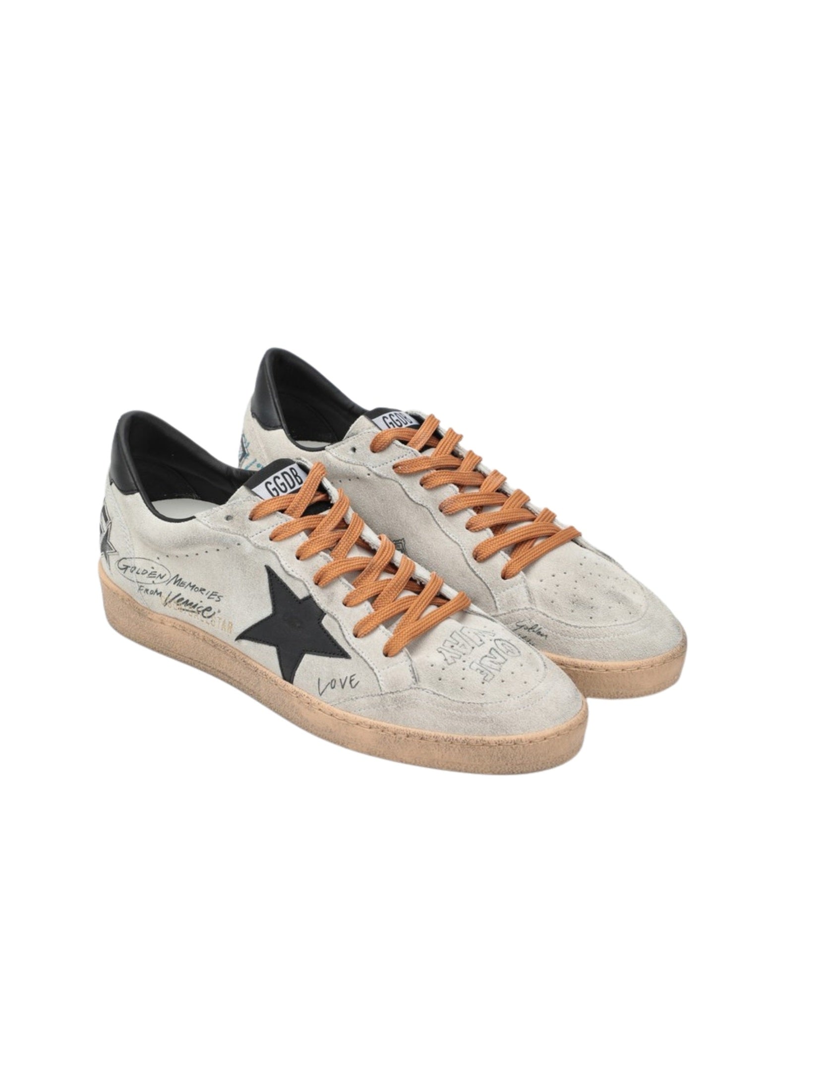 Ballstar suede upper toe tongue and spur leather star and heel