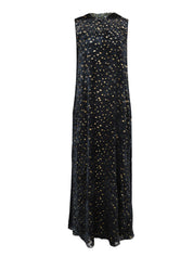 Imola beaded neckline fil coupe chiffon full length cape dress