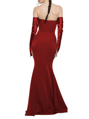Raven Crepe Long Dress