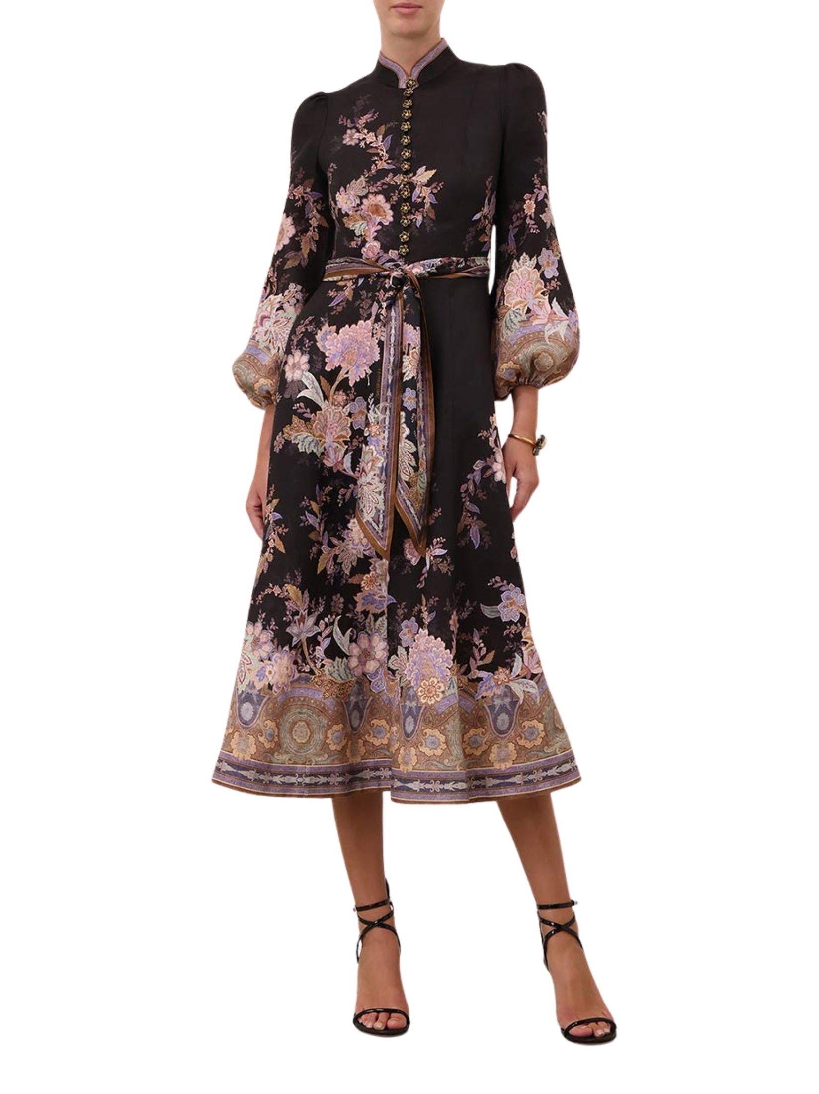 Luna button midi dress