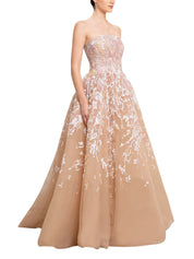 Sequin embroidered long dress