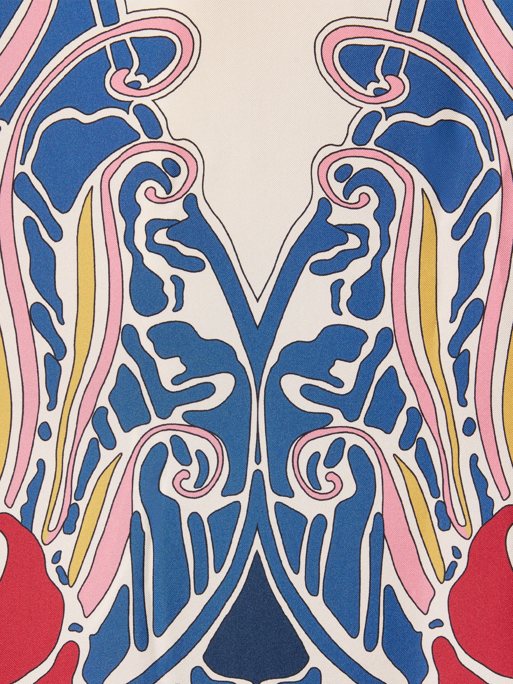 The kaftan lemuria placée blue in silk twill