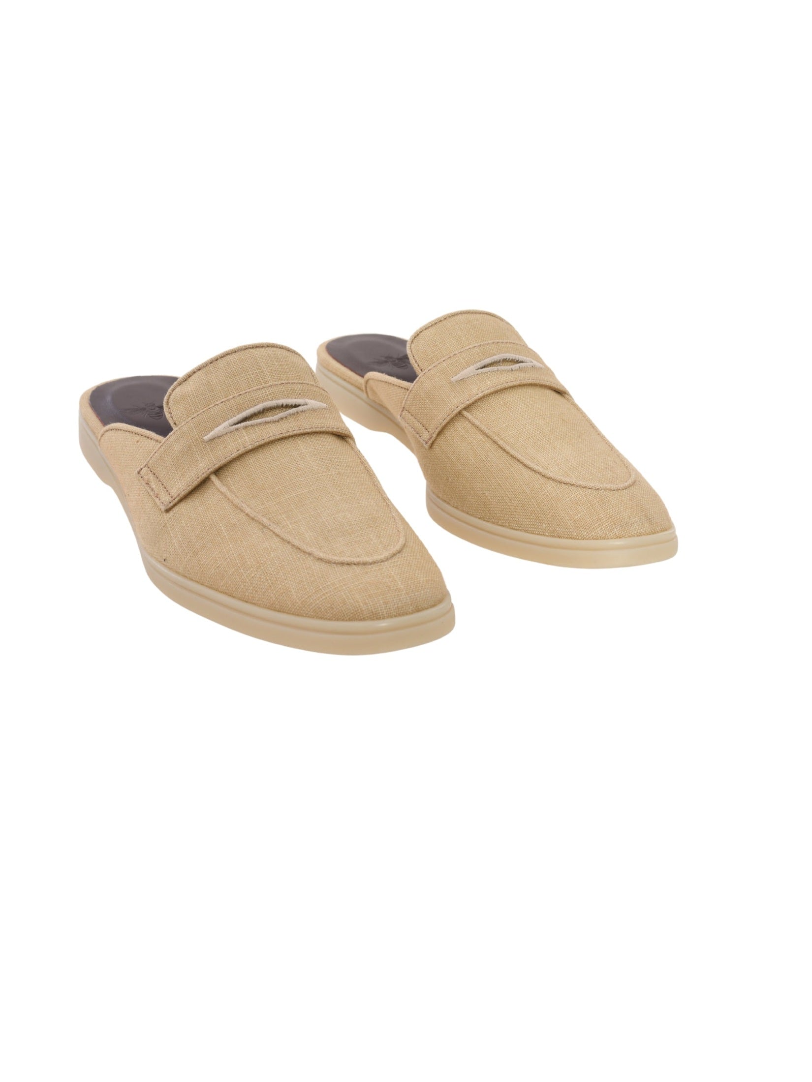 Raffia weave and cotton slippers