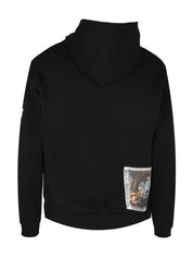 Hoodie brushed mono black r01