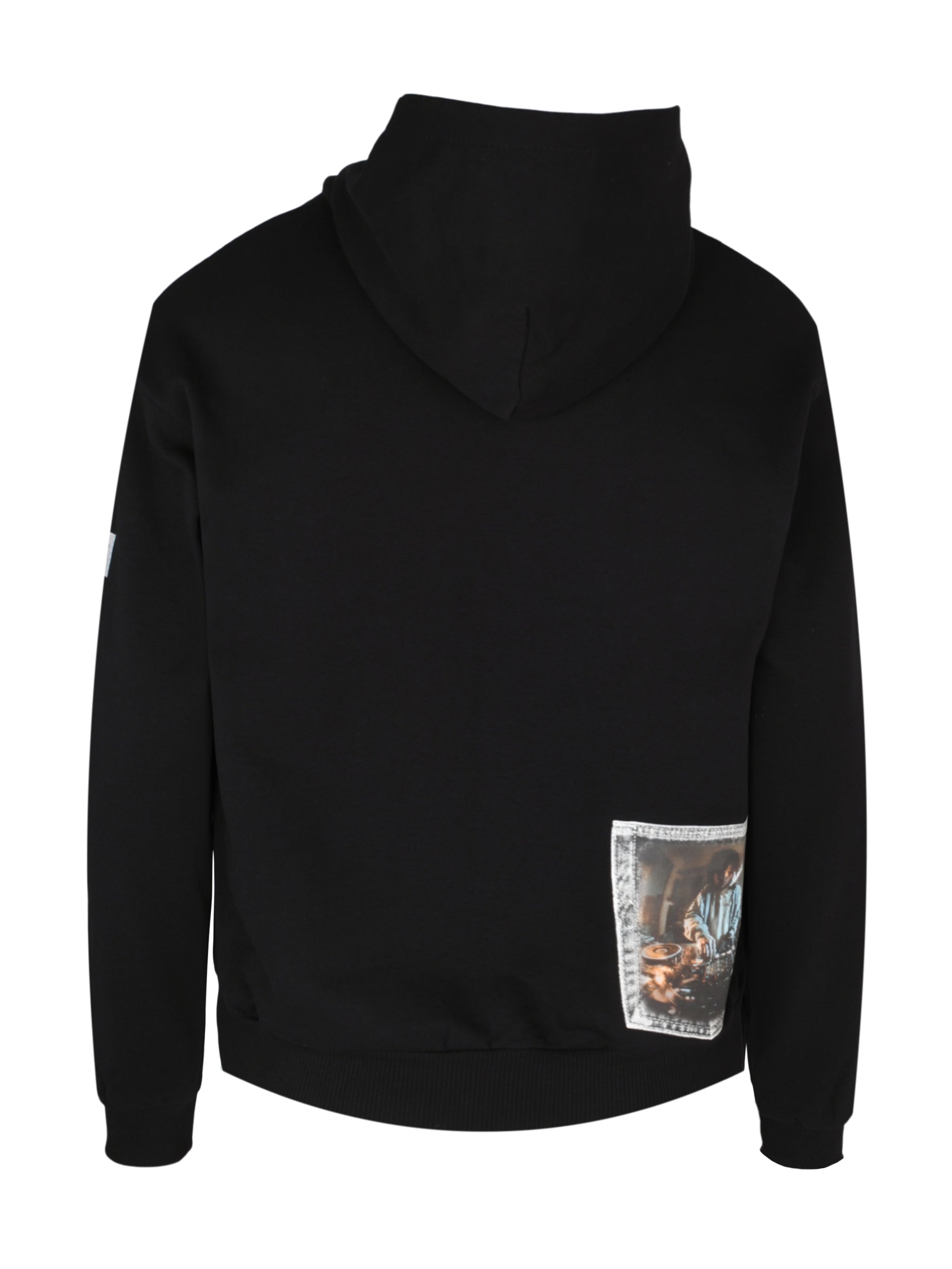 Hoodie brushed mono black r01