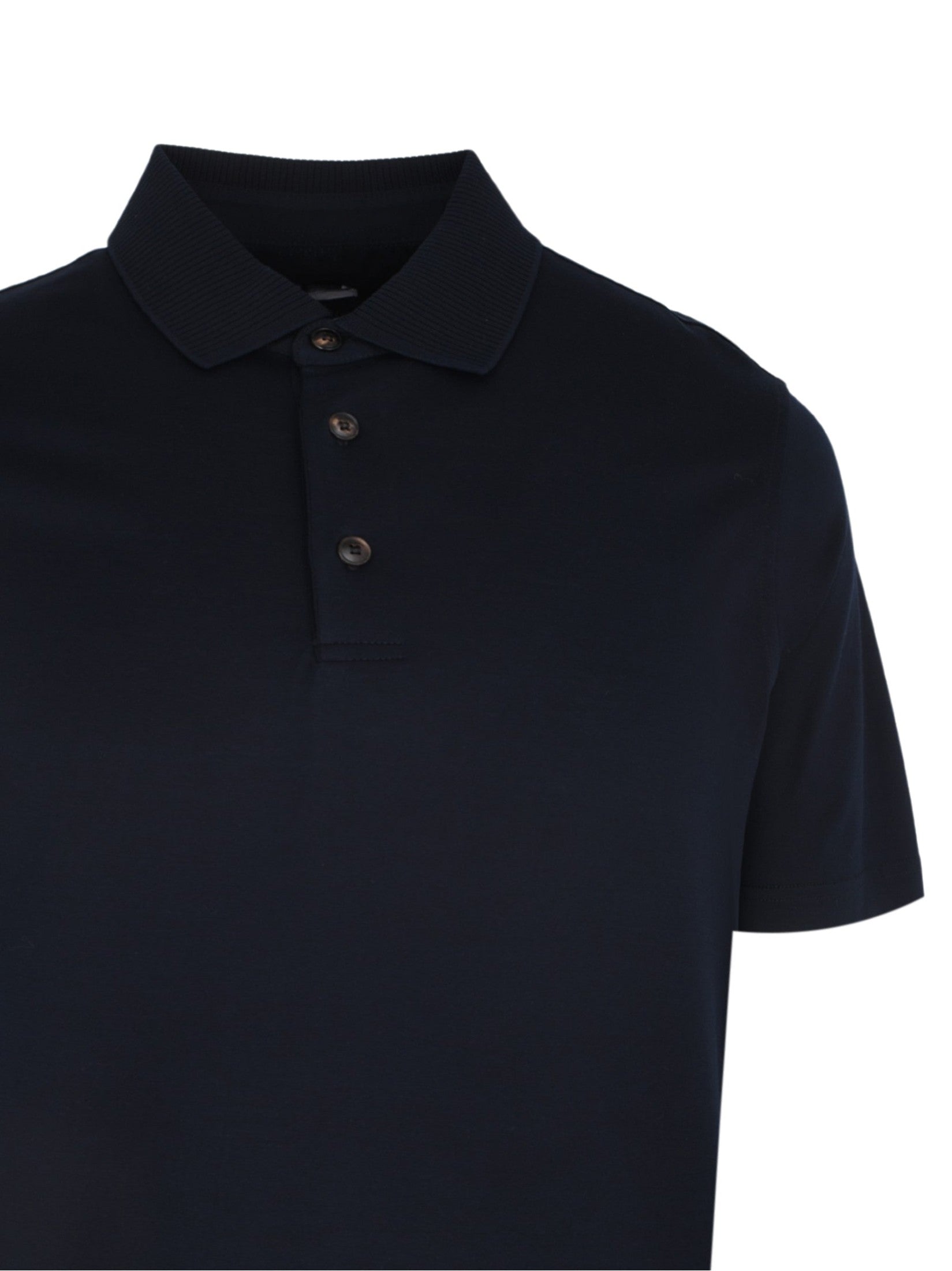 Navy blue cotton polo shirt