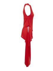 Marl mesh tie knot tank top