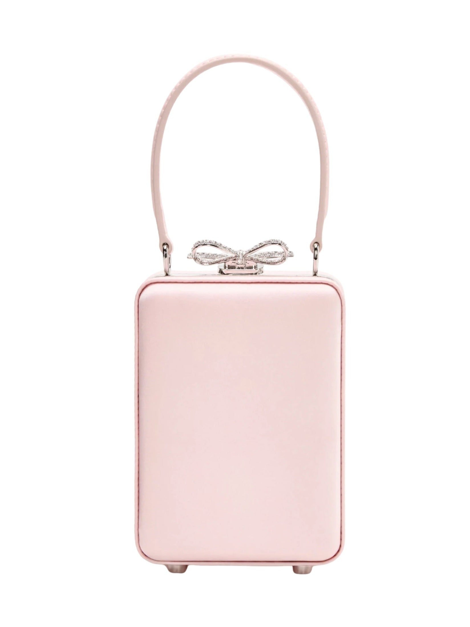 Pink satin floral beaded micro bag