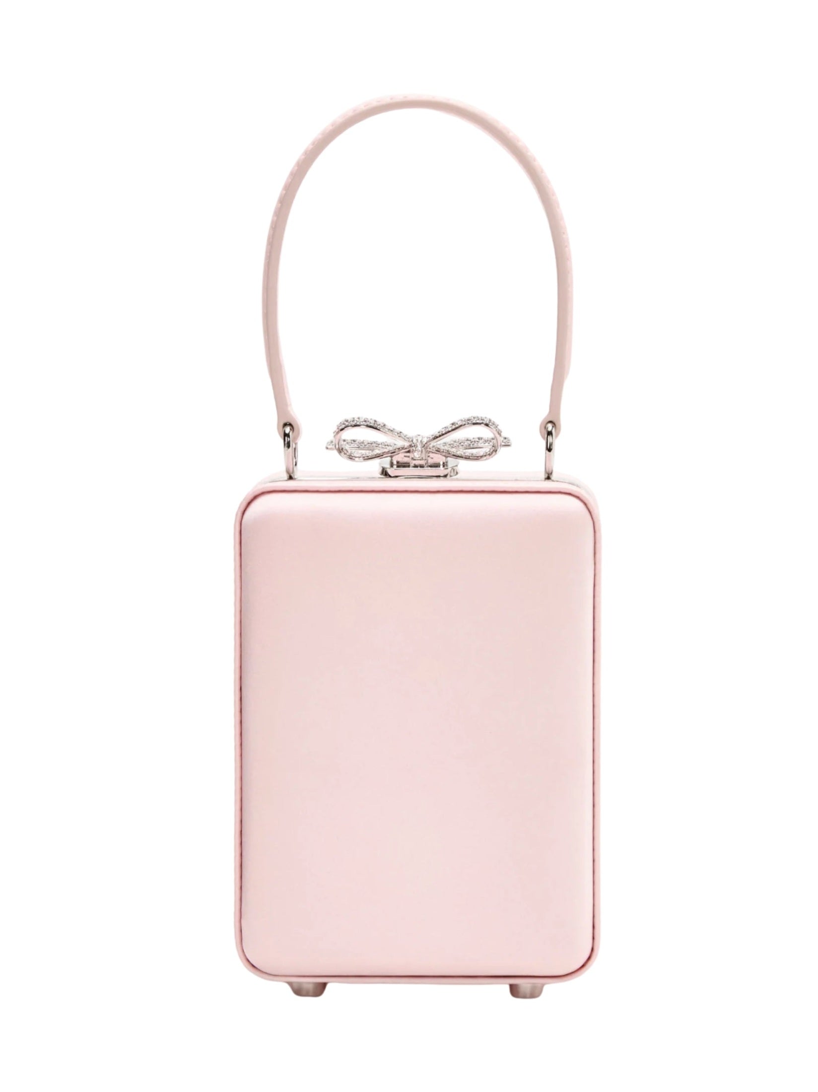 Pink satin floral beaded micro bag