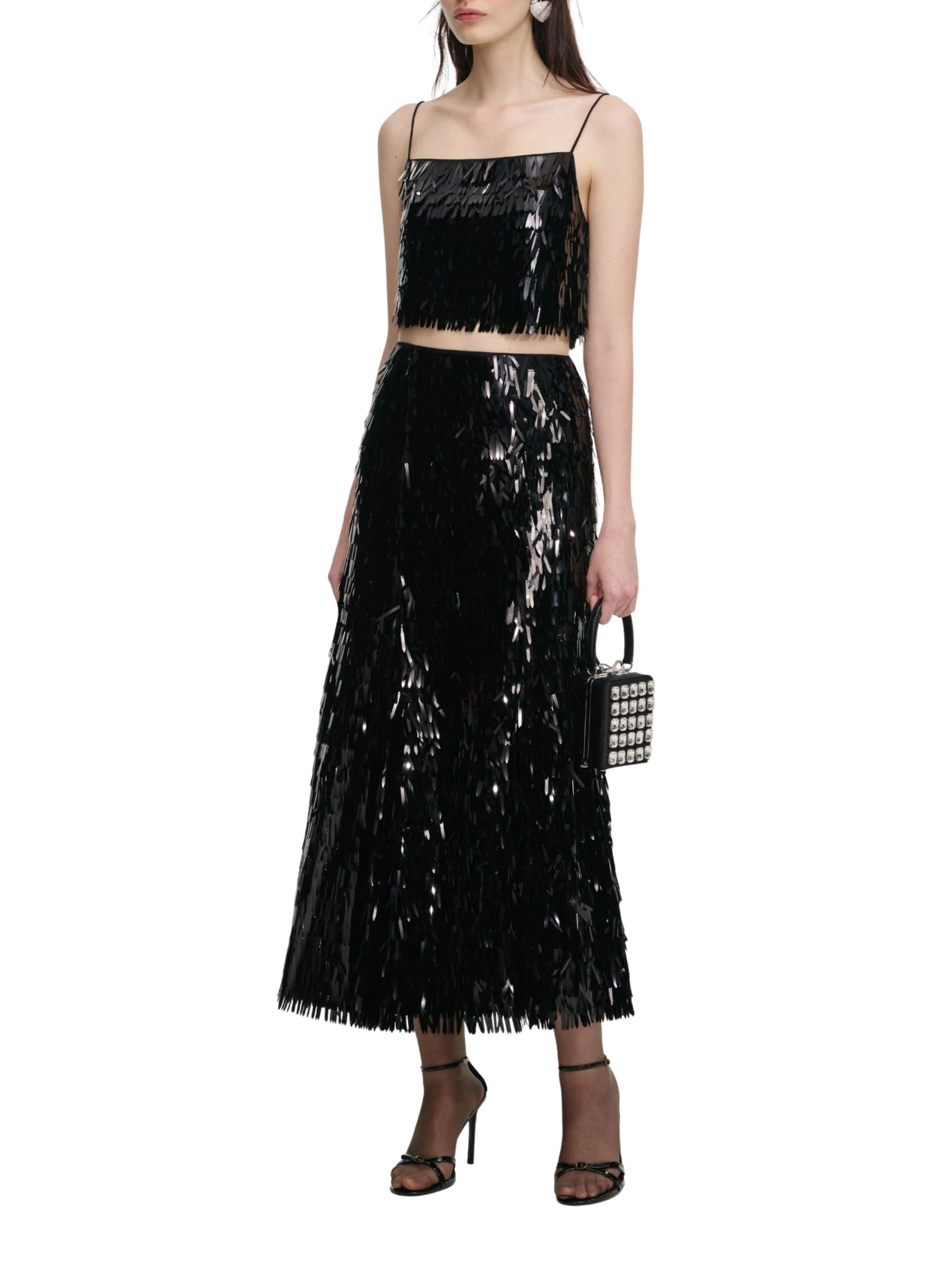 Black sequin top