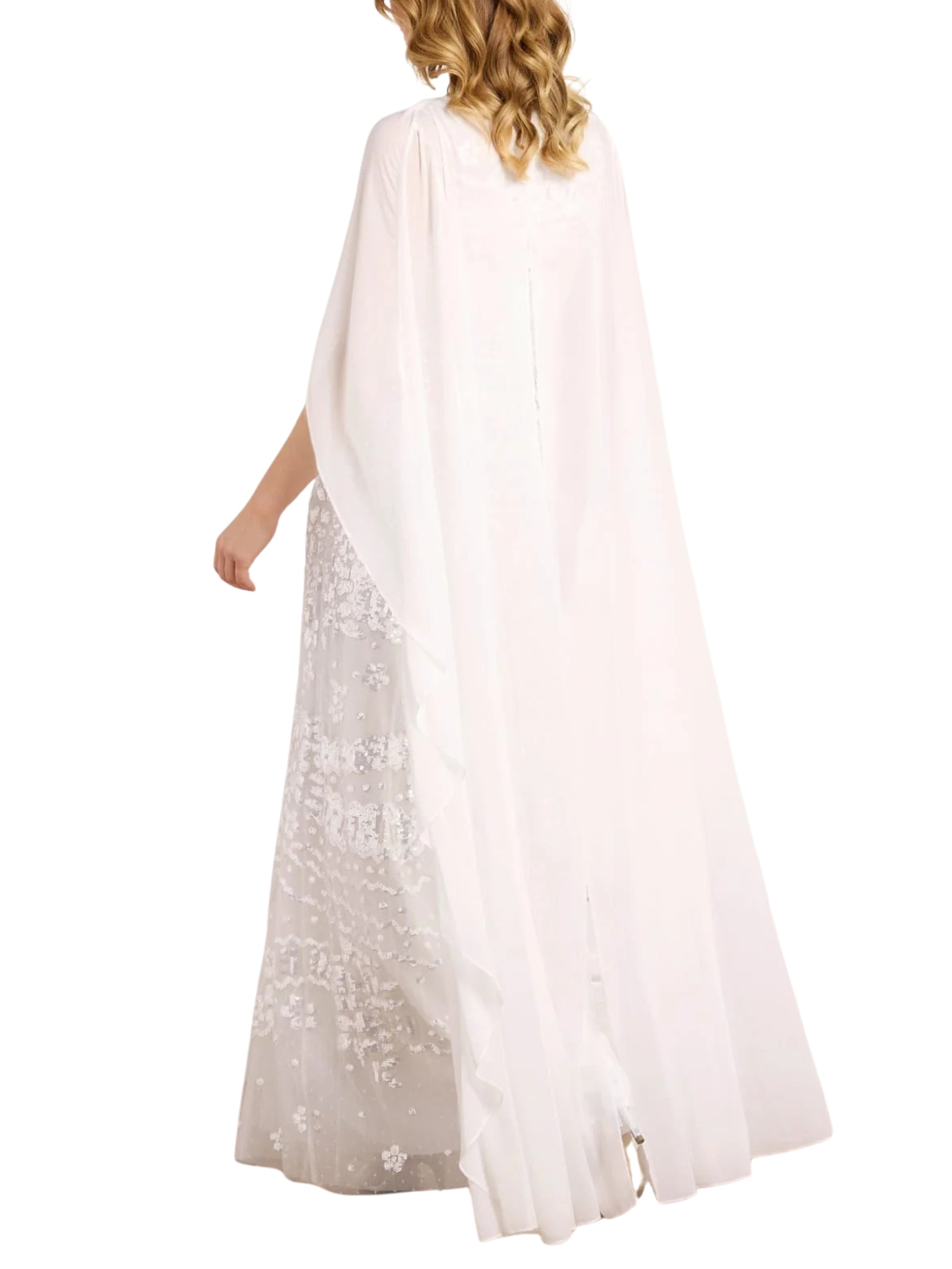 Anais sequin cape gown