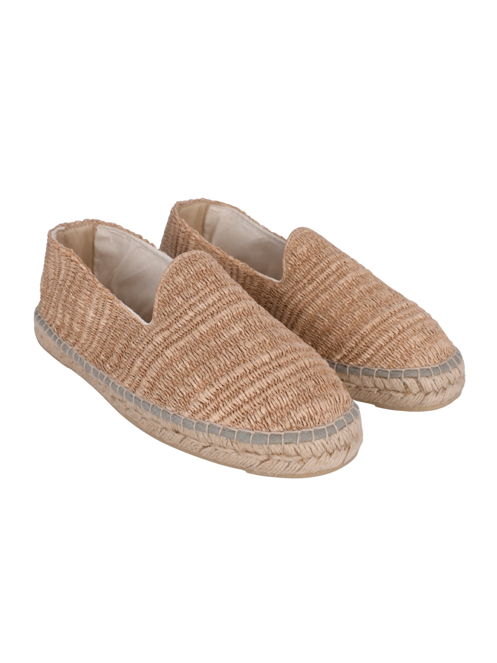 Raffia Stripes Flat Espadrilles