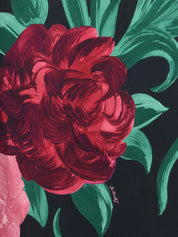 Pencil Skirt Peony Black In Sablé Satin