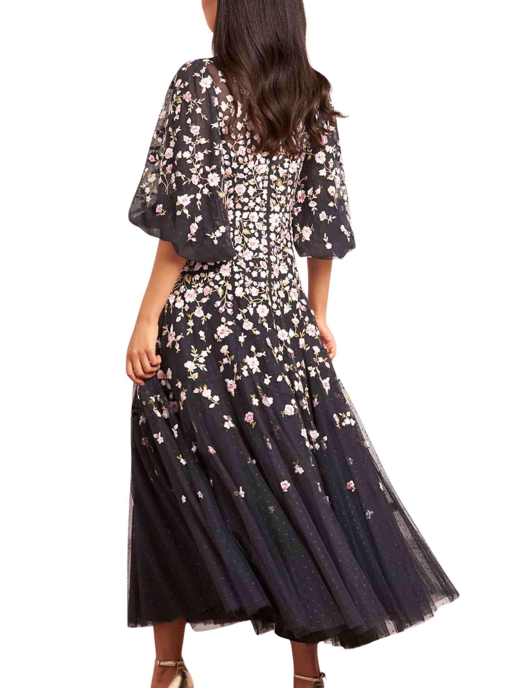 Sylvia rose round neck ankle gown