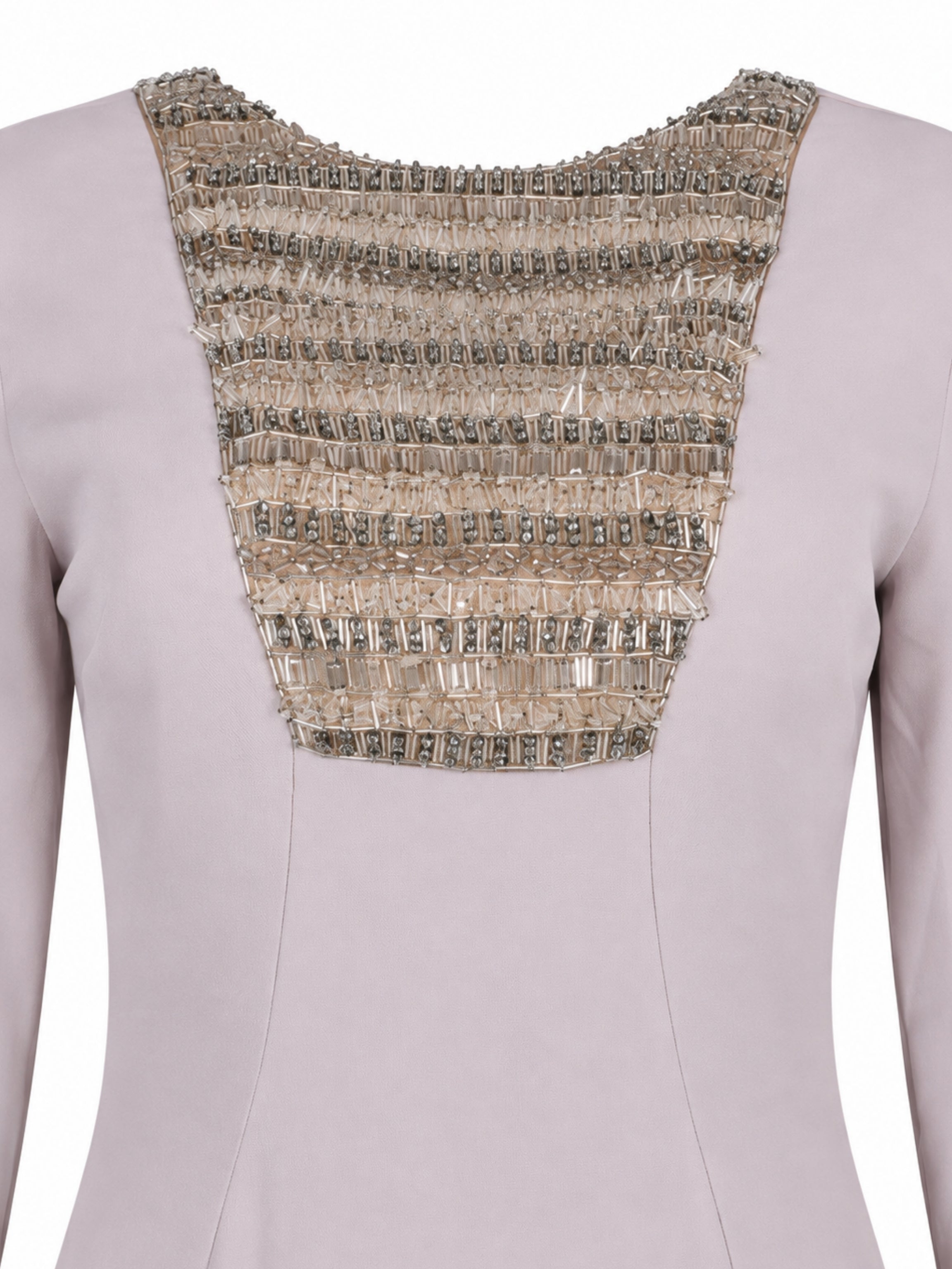 Hand embroiderd chest long sleeves off shoulder dress full cover modest dress fish cutpleated back