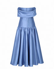 Hand embroiderd chest short sleeves off shoulder dress ballroom baloon dress