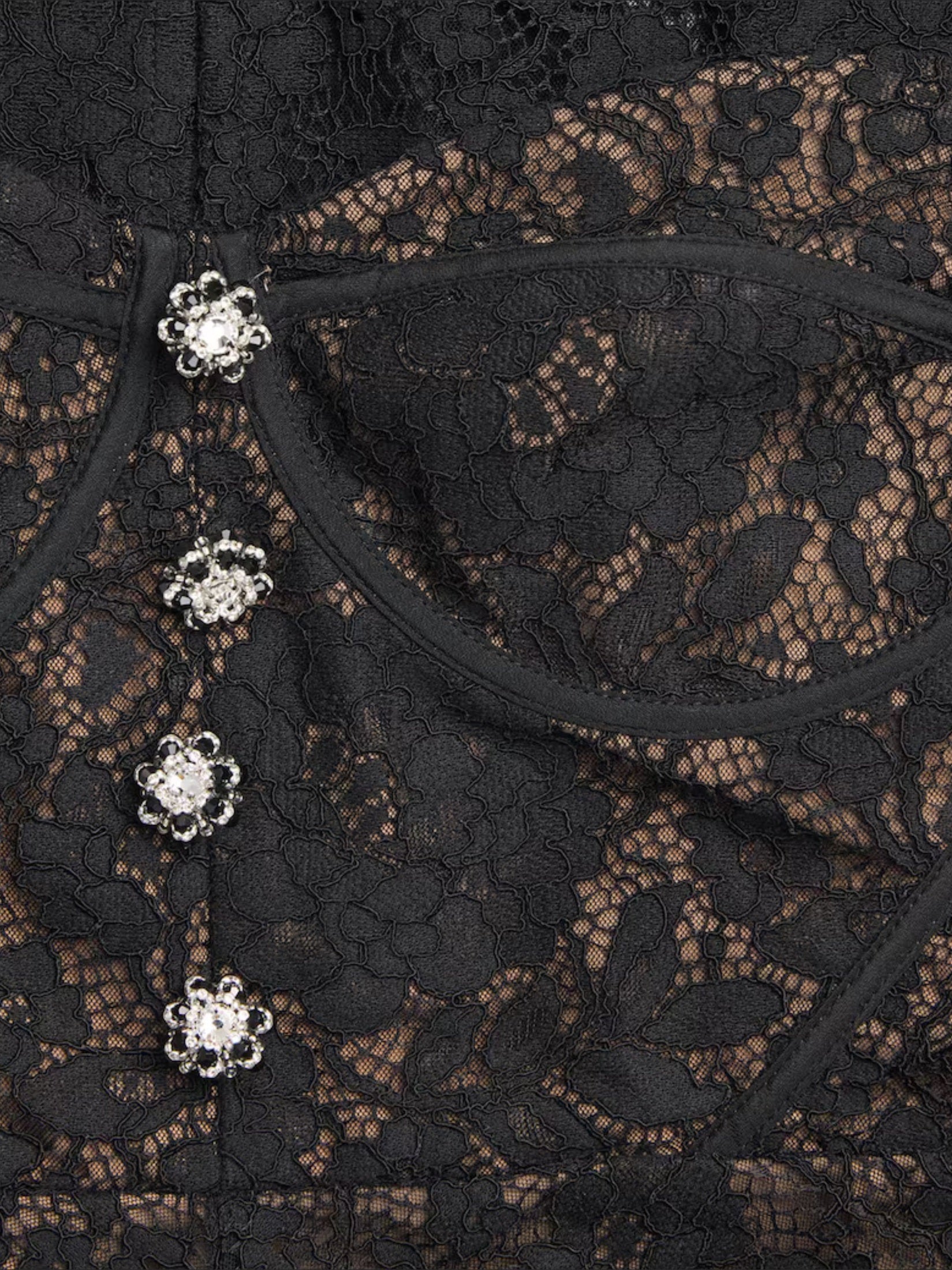 Black sweetheart lace midi dress