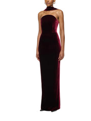 SCARF NECKLINE VELVET MOON GOWN