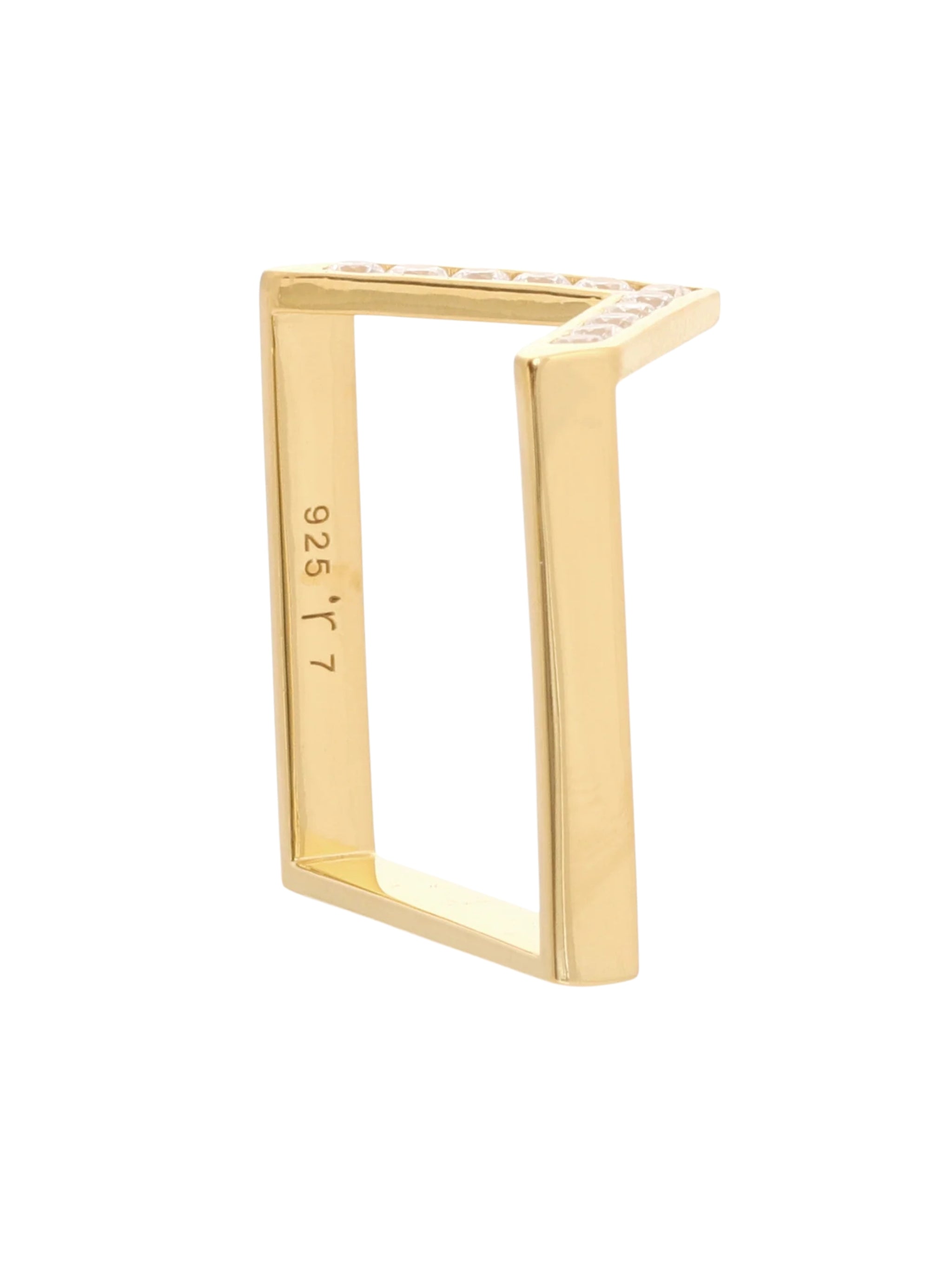 Arrow ring in sterling silver & 18k gold vermeil and white cz