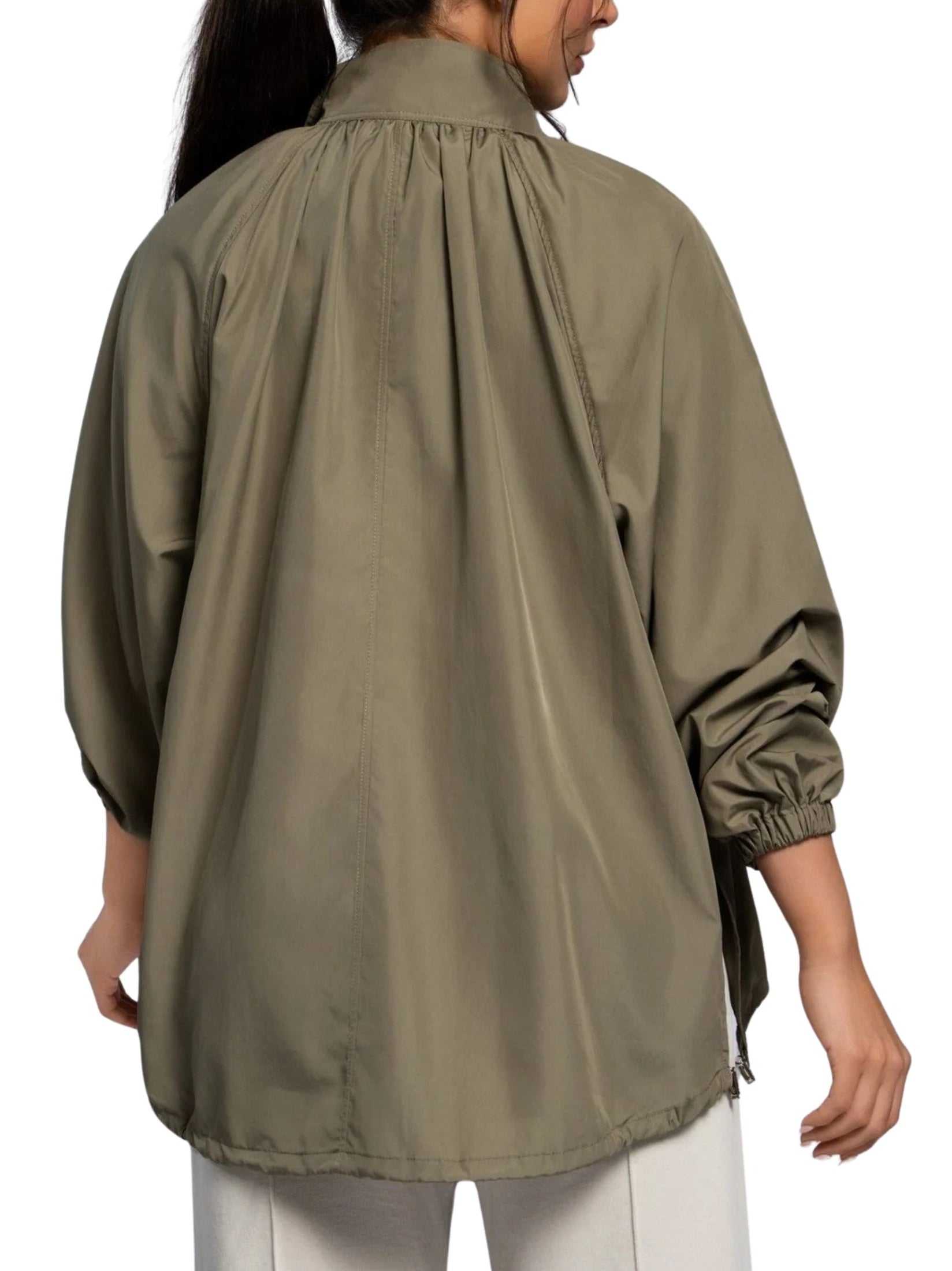 Gathered parka easonal green