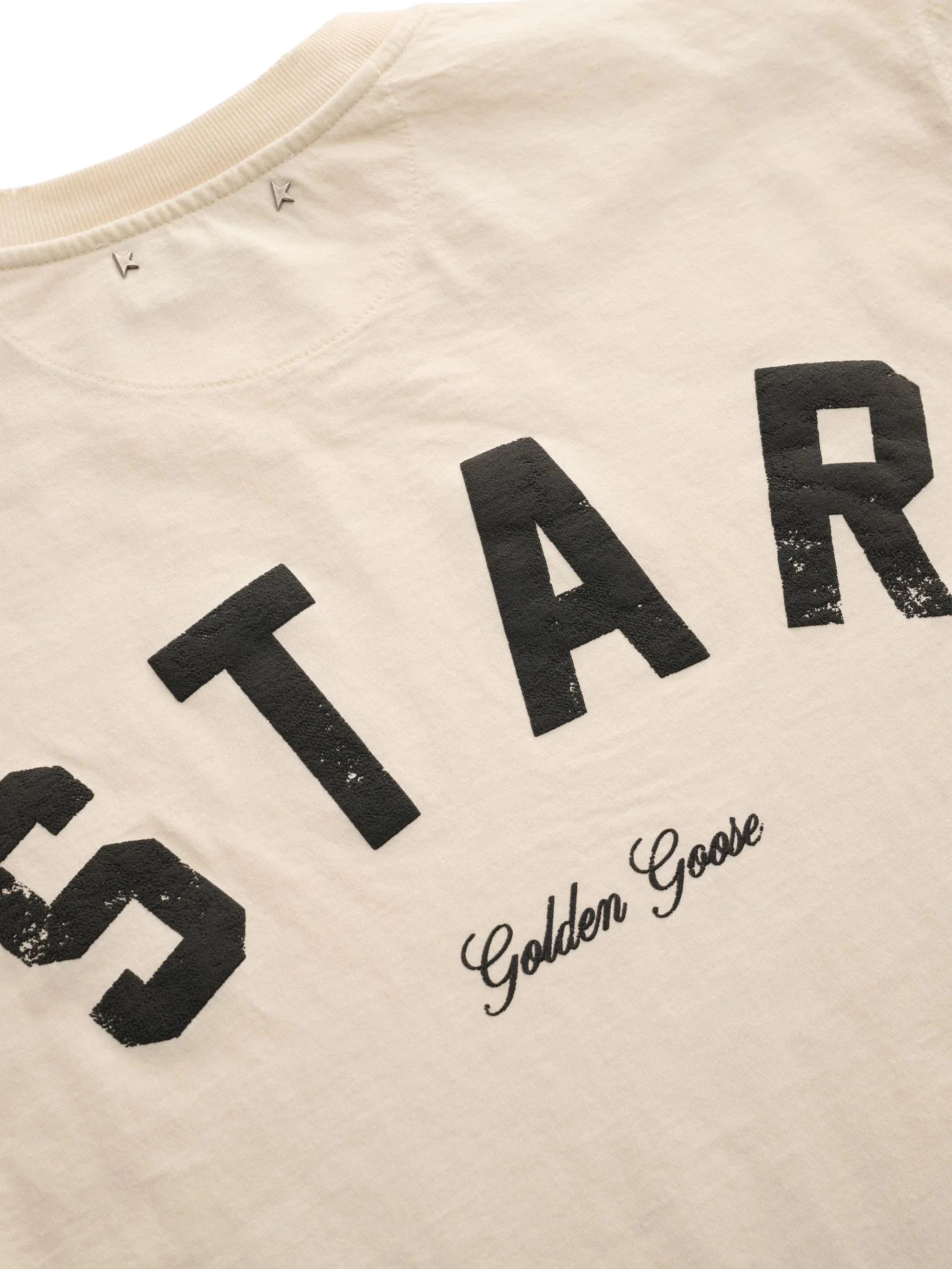 Star/ unisex relaxed fit t-shirt/ cotton jersey/ vintage treatment/ star golden goose print