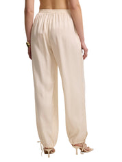 LIGHT BEIGE TROUSERS WITH DRAWSTRING LEGS