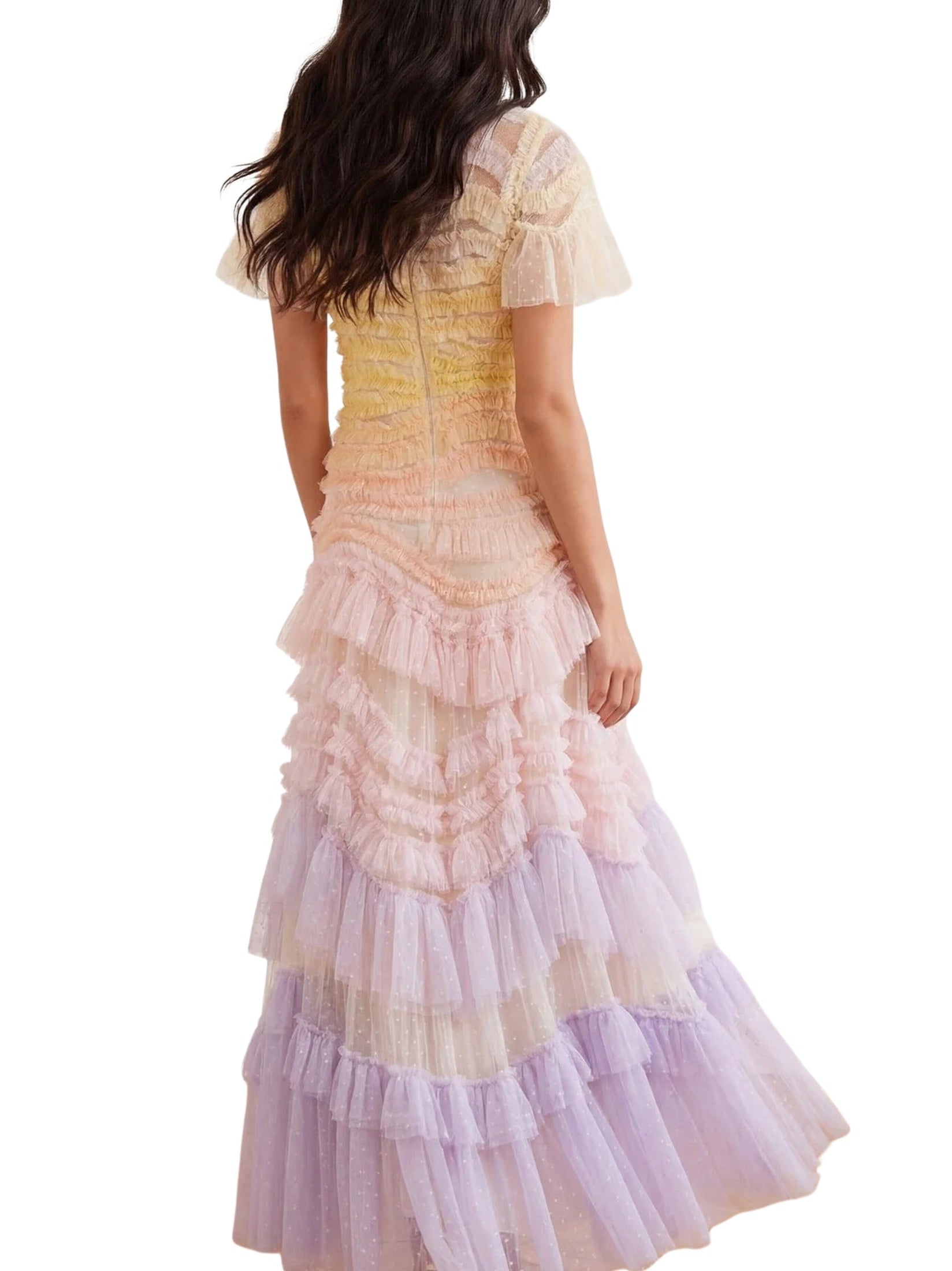 Wild rose ombre short sleeve gown