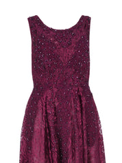 EMBELLISHED SLEEVELESS HIGH NECK A LINE GOWN