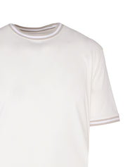 Ribbed-trim short sleeves t-shirt
