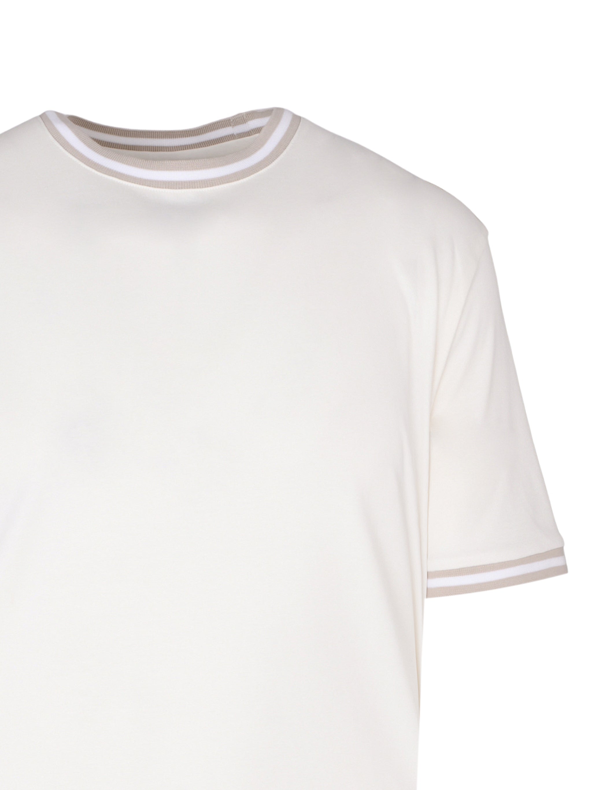 Ribbed-trim short sleeves t-shirt