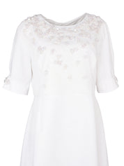 Hand embroiderd  -short sleeve dress-waist cut dress