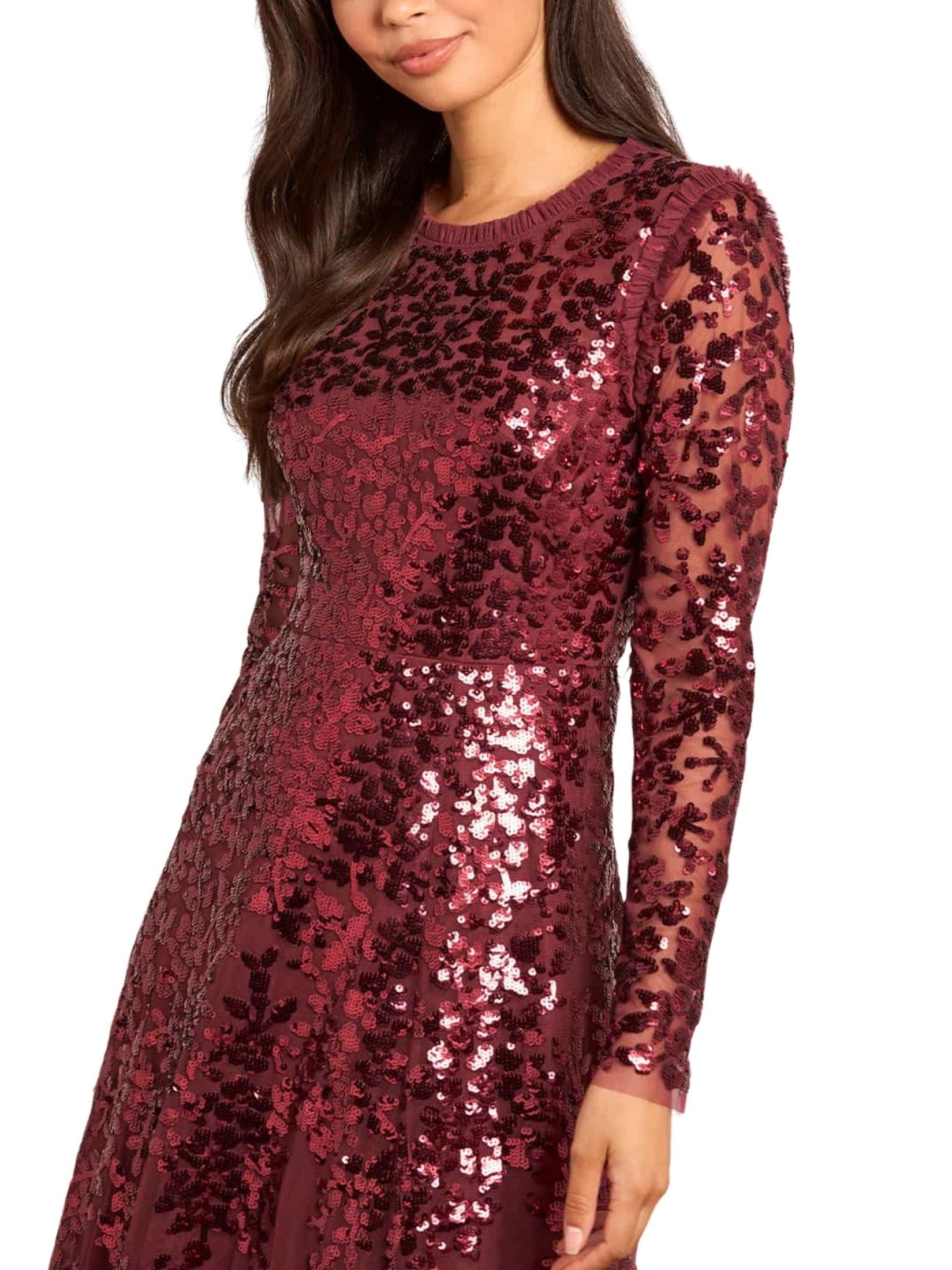 Rosanna lattice round neck gown