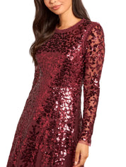 ROSANNA LATTICE ROUND NECK GOWN