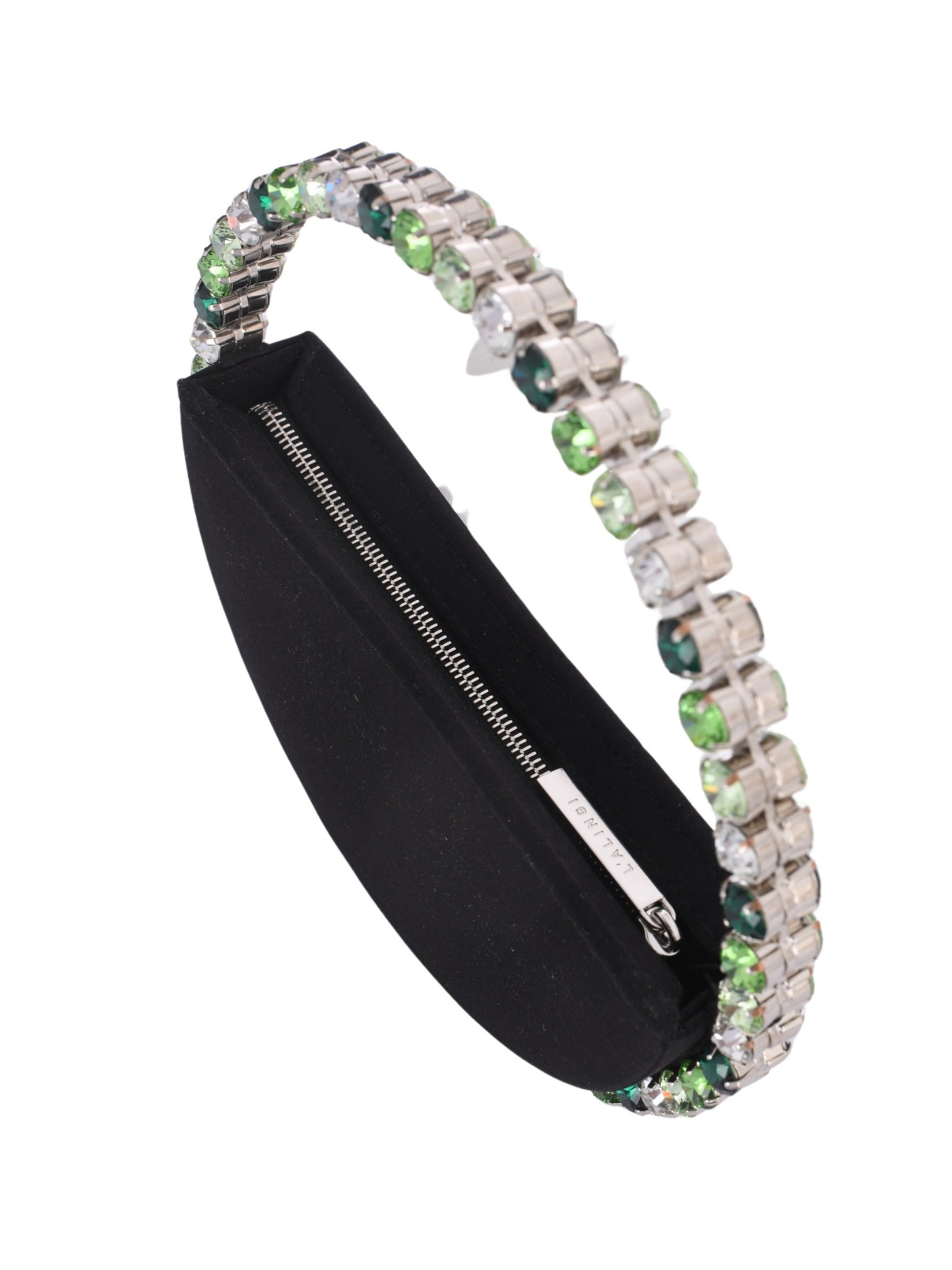Eternity round stone-encrusted hotfix clutch