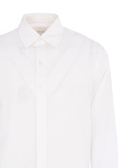 WHITE LINEN LONG SLEEVE SHIRT