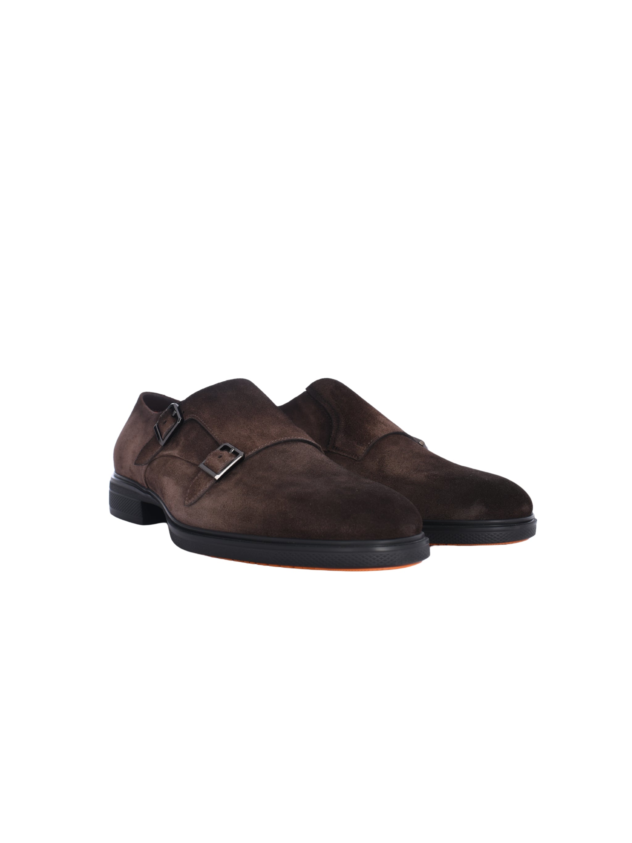 MEN'S BROWN SUEDE MONK SHOES