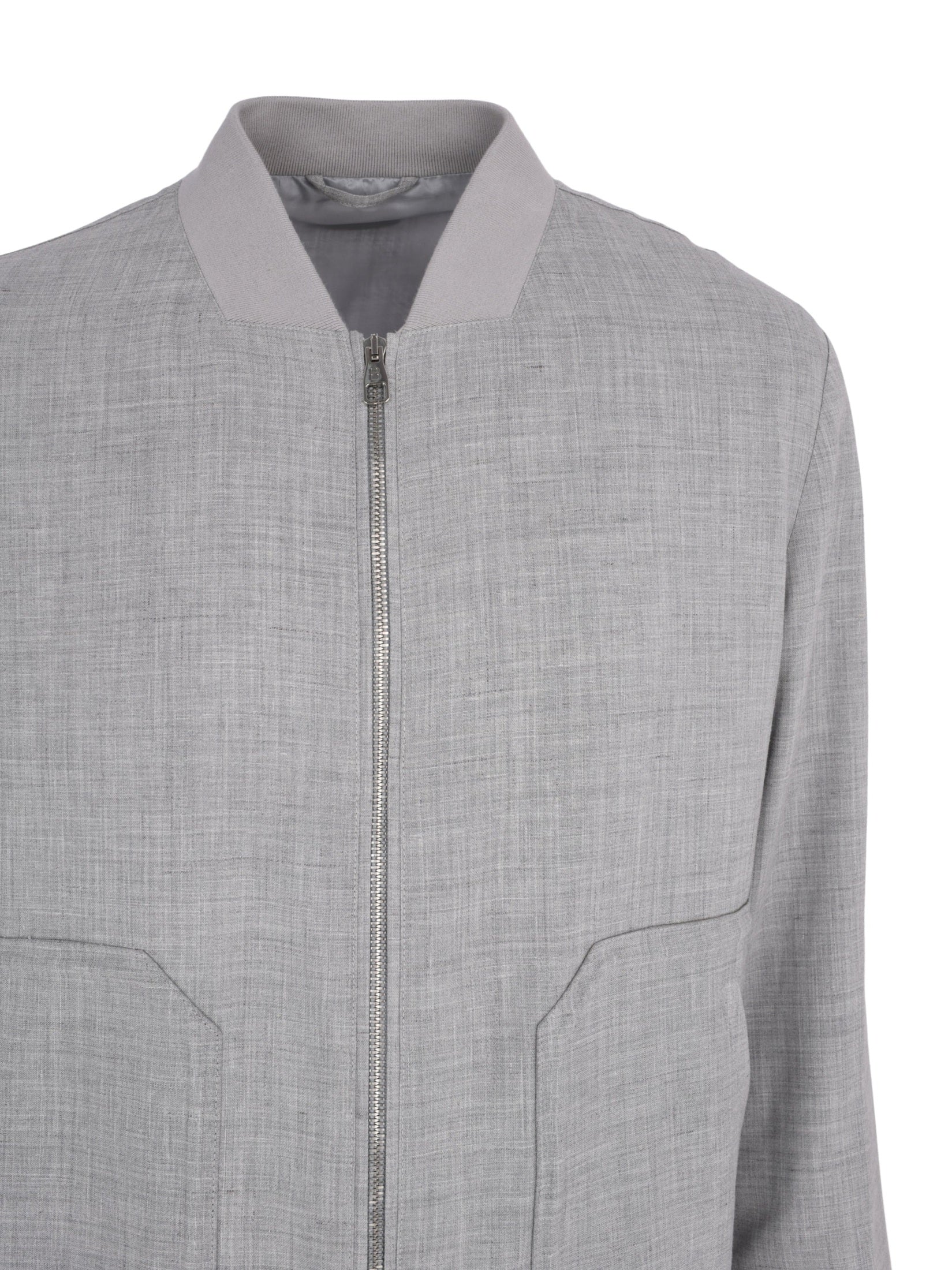 Wool silk linen bomber