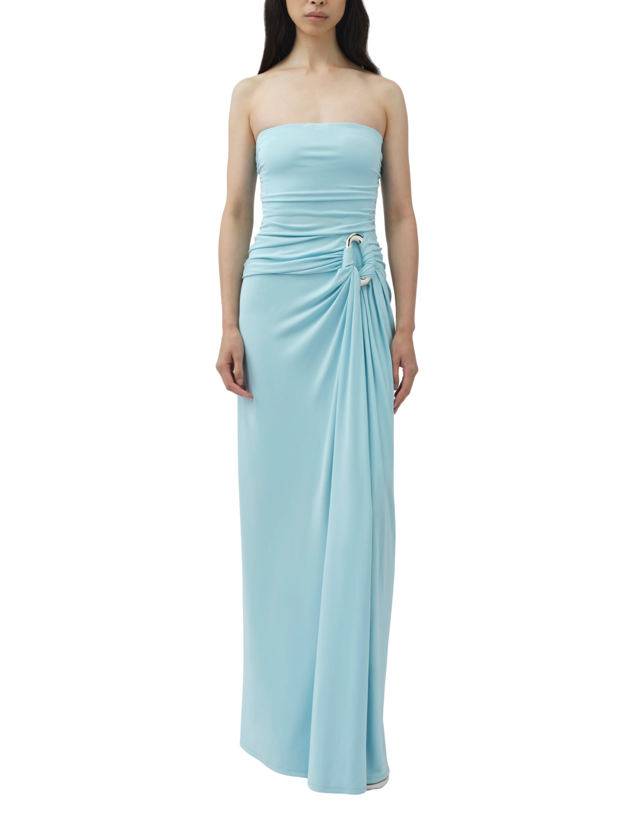Emma Strapless Draped Jersey Bustier Gown
