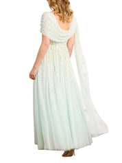 Moonlight sequin draped gown