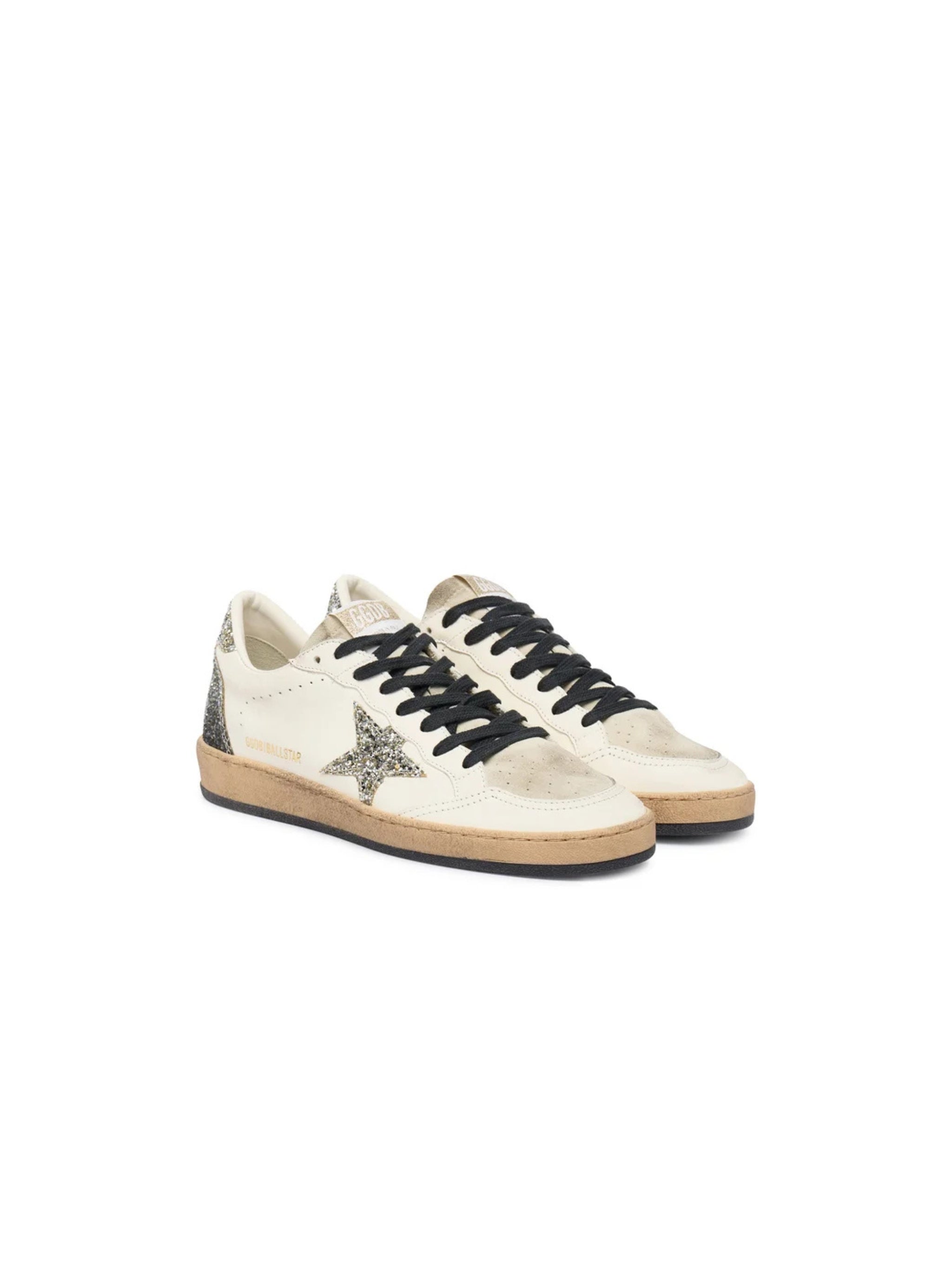 BALLSTAR LEATHER UPPER SUEDE TONGUE GLITTER STAR SPUR AND HEEL