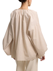 ZIPPERED STRIPED COTTON TUNIC