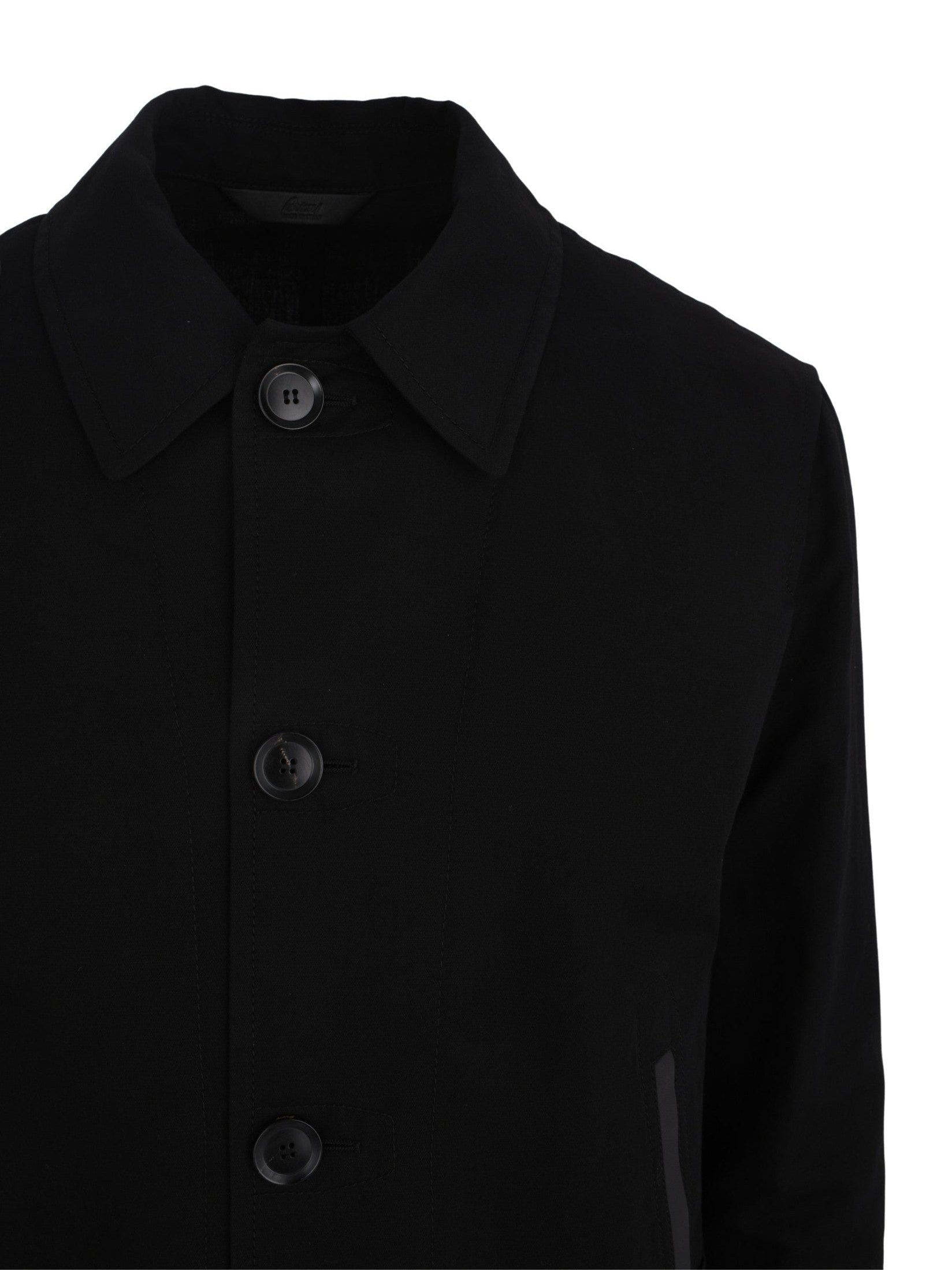 Black linen and cotton desert jacket