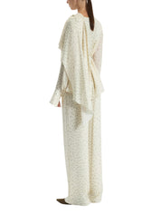 POLKA DOT DRAPED BLOUSE