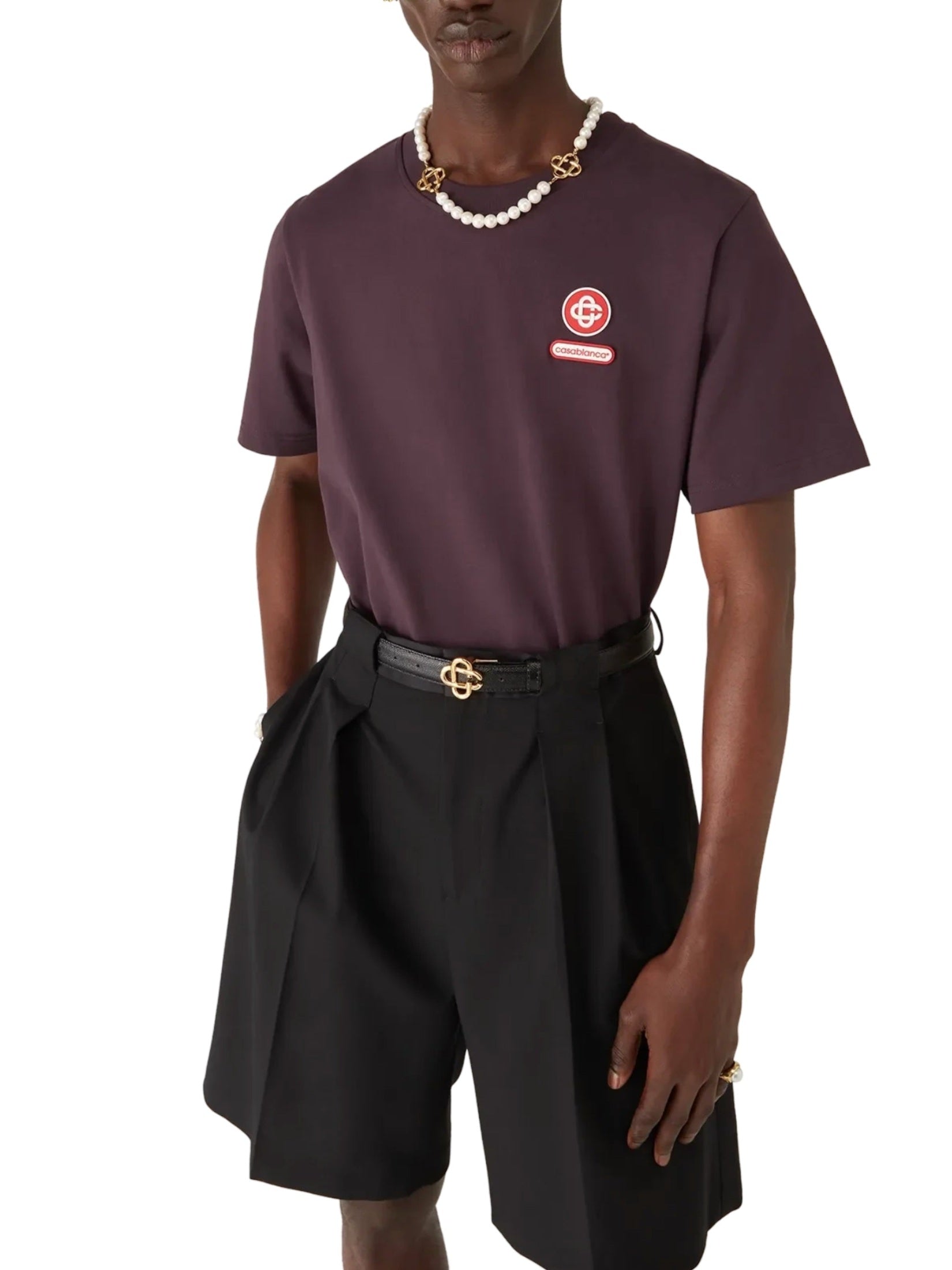 Casablanca logo patch t-shirt